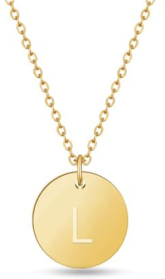 Initialen Halskette Frauen Mädchen mit Gravur L Lara Larissa Laura Lea Lena Leonie Lia Lilly Linda Lisa Lorena Luca Luisa Lynn Lars Leo Leon Linus Louis Lukas - Valentinstag-Geschenk für Sie und Ihn