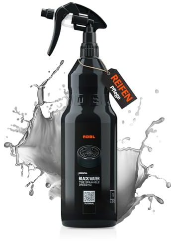ADBL Black Water (1L) - Attrezzatura per pneumatici e cura della plastica, protegge dai raggi UV, dallo sporco della strada e dal sale, protezione duratura e idrofobia per pneumatici, gomma e plastica