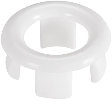 sourcing map Fregadero Lavabo Moldura Desbordamiento Cubierta Inserción Agujero Anillo Cubiertas Tapas Blanco 6uds