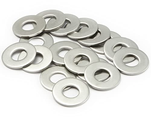 AMLOOPH M8 Washers, M8 x 15mm A2 Stainless Steel Flat Washers 50Pack | Metal Flat Washers Thickness 1.5mm, Large OD Plain Wide Metal Round Flat Spacer Repair Washer for Screws Bolts