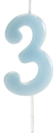 dekora - Candela di compleanno blu baby | Candela numero 3