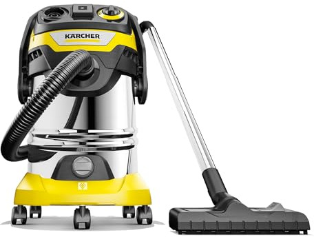 Kärcher Shop Vacuum WD 6 P S, 7.9 Gal, 6.2 Peak HP, 37 ft Reach, Wet Dry Vacuum Cleaner, Heavy Duty, Blower Function, Crevice Tool, Floor Nozzle Great for DIY Projects and Workshops