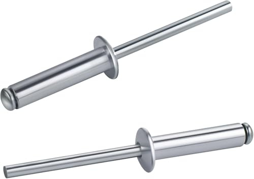250 PCs 1/8'' x 1/4''Aluminum Blind Rivets, Pack of 250 CT 3.2mm x 6mm Pop Rivets with Aluminum Grip and Steel Mandrel