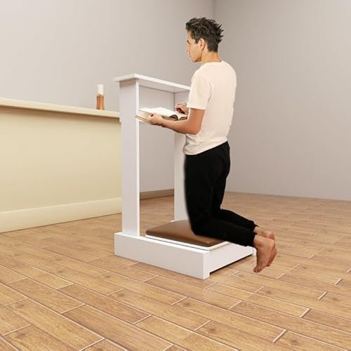 Gebetsbank Kniehocker mit Ablage zum Knien | Gebetstischstuhl für Zuhause, Kirche | religiöse Geschenke | Gepolsterte Gebetsbank für Komfort