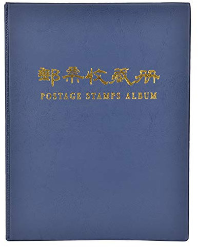 Álbum de Sellos Postales de 10 Páginas, Soporte para Colección de Sellos, Azul, Página Interior de 5 Líneas, Fuente Bronceadora Transparente, Almacenamiento a Largo Plazo con