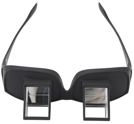 Occhiali Pigri, Vetro Ottico, Riflessione Orizzontale a 90 Gradi, Alta Definizione, Applicazioni Versatili, Occhiali con Prisma da Letto per Sdraiarsi Leggere e Guardare la TV Neri