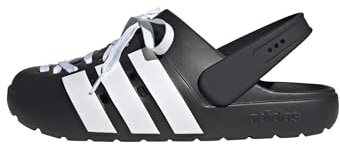 adidas Unisex-Adult Adilette Clog 2.0, Black/White/Black, 10