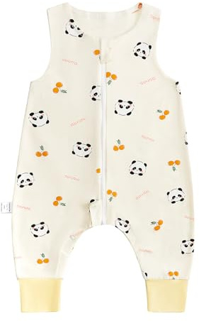 WYTbaby Baby Sleeping Bag With Legs 0.5 Tog Summer Sleeping Bag Baby 100% Cotton Sleeveless Toddler Sleeping Bag For Boys And Girls,80cm/2-3 years