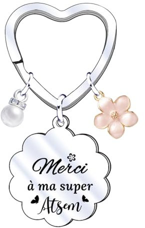QTQTLP Cadeau Maitresse Porte Clef Maitresse D'école Cadeau Atsem Maternelle Porte Clé Atsem Porte Clef Maitre D'école