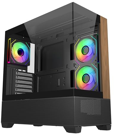 Cooler Master Elite 690 - Custodia per computer in legno nero, 3 ventole Argb inverse preinstallate, supporto AIO fino a 360 mm, supporto scheda madre ATX, serie RTX 50 fino a 425 mm |