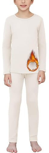 Arshiner Ropa Interior térmica niños Deportes Conjuntos térmicos Funcional niño esquí Futbol Invierno cálido Transpirable Blanco 160