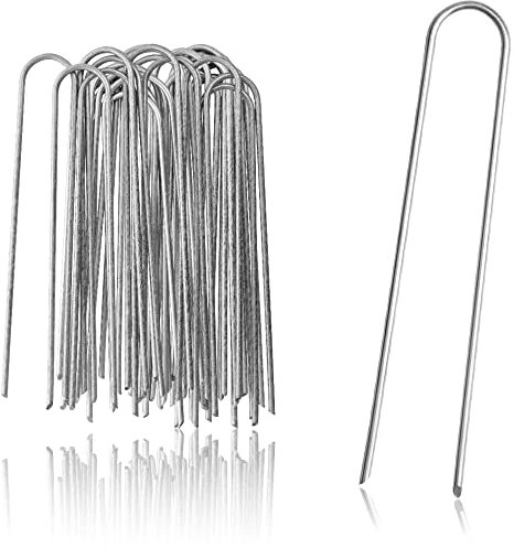 COM-FOUR® 25x ancoraggi a terra in acciaio rivestito - robusti picchetti per il fissaggio di pile e pellicole per erbacce - ancoraggi a terra per giardino e campeggio (025 pezzi - 200x25x3,8 mm)