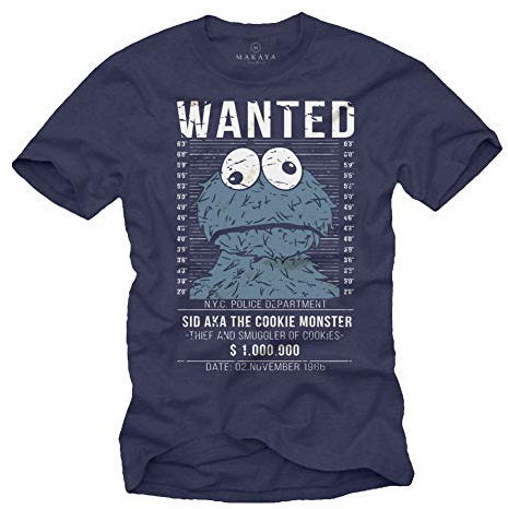 Vintage Cookie Monster T-Shirt - Kekse - Blau S