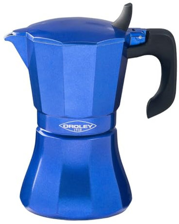 Oroley Cafetera Italiana Petra 9 Tazas Azul Aluminio