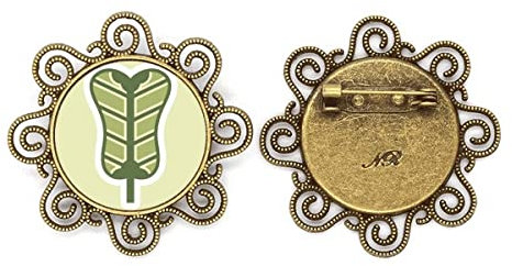 Broche en forme d'éventail de palmier en porcelaine avec motif floral pour filles, M