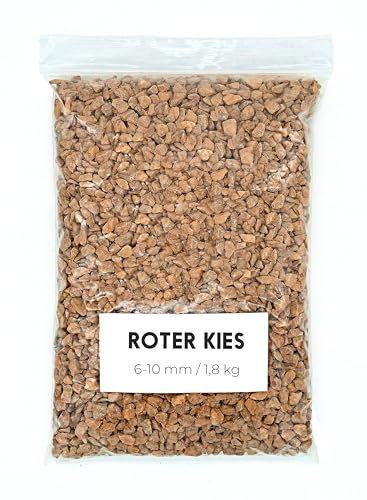 Landare Gravier Rouge 1,8Kg - Gravier Aquarium - Gravier Decoratif - Cailloux Decoratif - Gravier Jardin Exterieur - Galet - Cailloux Aquarium Decoration (6-10 mm)