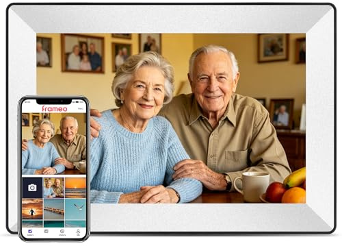 Frameo 10.1inch Digital Picture Frame WiFi Smart Digital Photo Frame 1280 * 800 IPS HD Touch Screen,16GB Memory Auto-Rotate,Share Photos/Videos Instantly via Frameo App from Anywhere