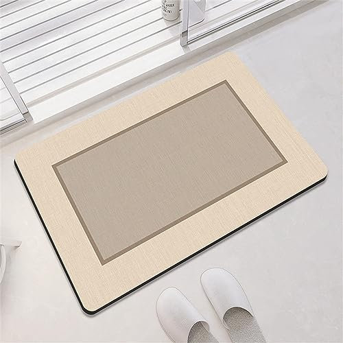 Absorbierender Badematte Badezimmerteppich Badteppich Badvorleger, Waschbarer Rutschfeste FußMatten, Super Absorbierende Schnelltrocknende Badematte füR Badewanne, Duschraum, KüChe 70x120cm, Curry