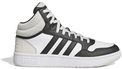 adidas Herren Hoops 3.0 Mid Lifestyle Basketball Classic Vintage Shoes Schuhe, Cloud White/core Black/Orbit Grey, 43 1/3 EU