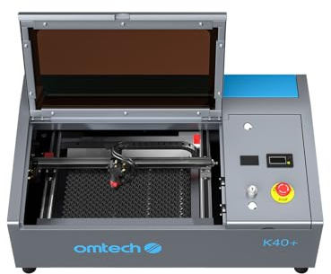 OMTech K40+ 40W CO2-Lasergravierer, 8x12 Desktop-Lasergravurmaschine für den Heimgebrauch mit verstellbarem Laserkopf, 300 * 200mm （with Lightburn）