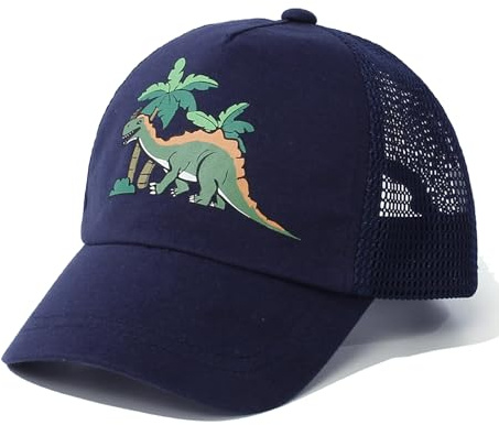 AIDIER Baby småbarn baseballkeps med nät barn justerbar solhattar småbarn dinosaurie baseballkeps UV-skydd hatt för barn cool sommarhatt toppad snapback-keps baseball sportkeps för pojke flicka,