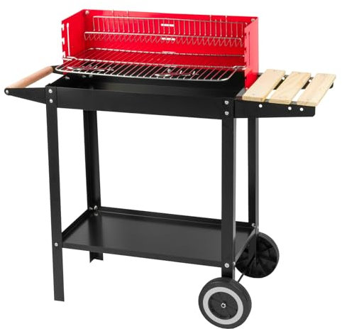 KCT BBQ Grill Open Top Garden Barbecue Steel Charcoal Cooking Outdoor Party Oven Trolley