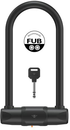CASR Sicherheits-U-Schloss, zertifiziert FUB 2 & ART 4 – gehärteter Stahl Q235, bruchfest, Silikonbeschichtung, 30,2 cm, ideal für Fahrrad, Roller, Roller und Motorrad