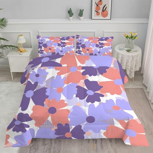 Bettdecke 155x220 4 Jahreszeiten Lila Blume Steppdecke 155x220 Vierjahreszeiten Schlafdecke Ganzjahresdecke, Bettdecke Ohne Bezug Bettdecken Wende Waschbar Antiallergisch BC277