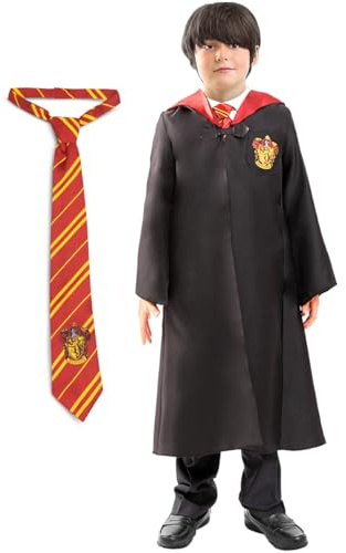 Funidelia Déguisement Harry Potter Officiel avec cravate - Gryffondor pour fille et garçon Déguisement pour enfant et accessoires pour Halloween, carnaval et fêtes. - Taille 10-12 ans