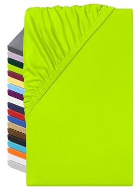 npluseins Lenzuolo con angoli in microfibra - traspirante e adatto a chi soffre di allergie 1519.2192, ca. 80-90 x 190 cm, verde mela