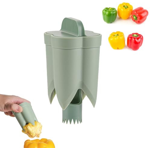 RYMAUP Rimuovi Semi di peperone 2-in-1 Affetta peperoni ottimizza Senza Sforzo la Preparazione in Cucina per Una Preparazione dei pasti più Rapida ed efficiente