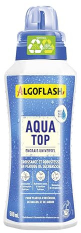 Algoflash Engrais Liquide, Spécial Sécheresse AQUATOP, Utilisable en Agriculture Biologique - 500 mL