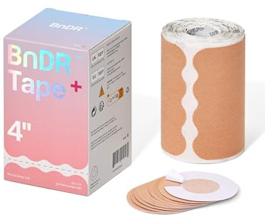 Nastro kinesiologico extra largo pretagliato con protezioni per i capezzoli, fascia di compressione toracica per uomo trans FTM – 10 × 25 cm, 20 pezzi