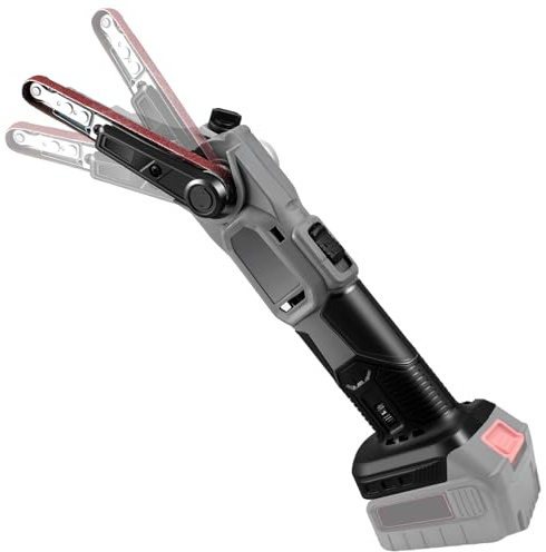Cordless Belt Sander 20V, 6 Speed 35° Adjustable Electric Finger Sanders, Multipurpose Filing with 3 Sanding Belts, Detail Sander File for Wood, Metal Polishing (No Battery)