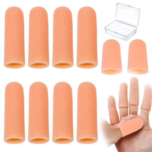 JUGUTA 10 Piezas Protectores De Dedos De Silicona, Dediles Manos Impermeable Duraderos, Funda Dedo Suaves Y Flexibles, Protector De Dedos Y Pulgares, Para El Hogar Y El Trabajo, Artritis De Dedos
