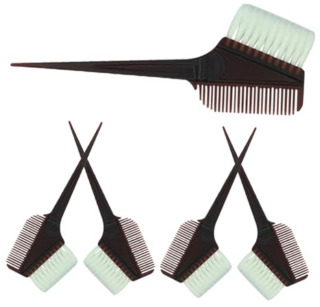 LOORGVEL Kit 5 Pezzi Pettine per Tinta Chioma in Plastica Nera, Facile da Usare e Trasportare, per Tinta Fai da Te e Salone Professionale