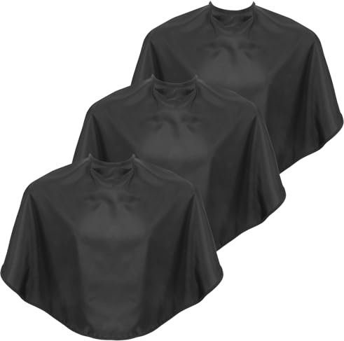 YBEATY 3 Pcs Shortie Makeover Barber Bib Waterproof Beauty Salon Bib Smock Dye Cape Styling Shampoo Washing Cape for Clients Comb-out Beard Shaving Hairdressing Makeup Artist Hair