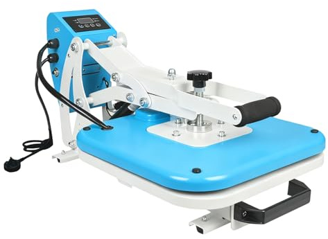 Heat Press 15x15, Slide Out Press Machine for T-Shirts w/ 3 Pre-Set Modes, Dual-Tube Fast Heating, High Pressure Digital Industrial Clamshell Sublimation Printer for Bag, Pillow, Puzzle & More