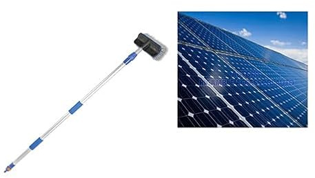 Generico IDROSPAZZOLA con Manico TELESCOPICO da 140 a 240 cm. per Pulizia Pannelli FOTOVOLTAICI - SPAZZOLONE IDRO SPAZZOLONE Universale per Auto Camion Bus Camper - 38073-38002