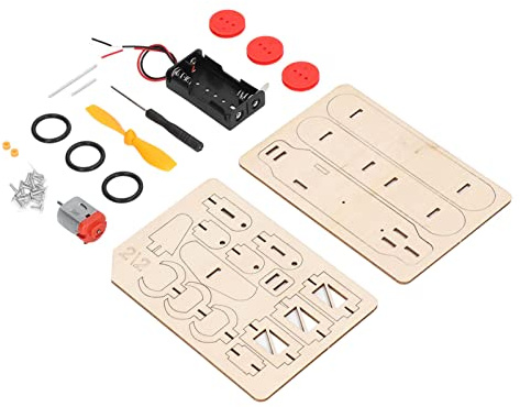AMONIDA Kit di Montaggio per Modello di Aereo Volante Elettrico in Legno per Esperimenti Scientifici Ed Educativi STEM per Bambini Dai 3 Anni in su