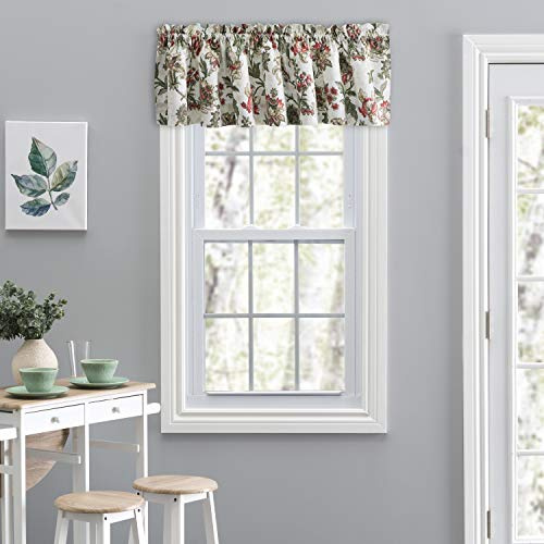 Ellis Curtain Madison Floral 58 x 15 Tailored Valance, Brick