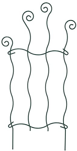 KOTARBAU® Valla de jardín de metal, Valla para clavar en tierra, Soporte para plantas trepadoras, Verde, Valla para perros, Cerca ondulada, Cercado decorativo, Vallado, Panel de 48 cm, Borde