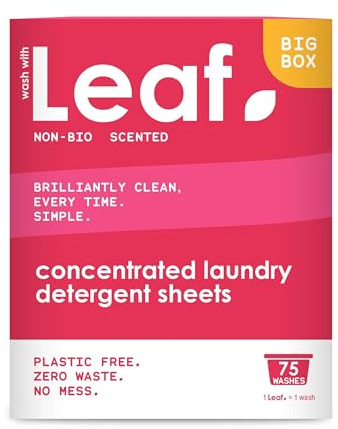 Leaf Non-Bio Scented Laundry Detergent Sheets | Ultra Concentrated Detergent Strips | Plastic Free, Zero Waste, No Mess | Easier Alternative to Capsules, Pods & Liquid Washing Detergents | 75 Washes