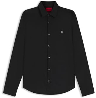 HUGO Hommes Ermo Chemise Slim en Toile de Coton Stretch