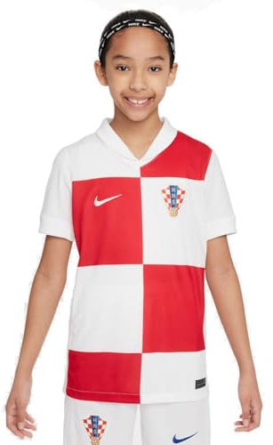 Nike Primera Equipación Stadium Croacia 2024/25 Camiseta De Fútbol Tipo Réplica Dri-Fit - Niño/A, White/University Red/White, FQ8579-100, M