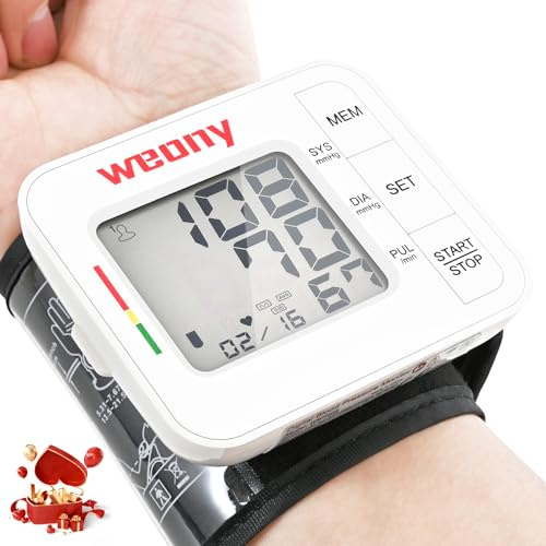 WEONY Blood Pressure Monitor for Home Use,Automatic Wrist Blood Pressure Monitor,Adjustable Wrist Blood Pressure Cuff (5.3-8.5”) 2 * 90 Memory Digital Blood Pressure Machine with Carrying Case