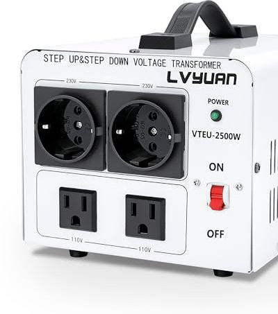 Cantonape 2500VA Convertidor de Voltaje - Salida 110/220 Voltios CA -220v-110v Transformador de Núcleo Toroidal EEUU de 2500 Vatios