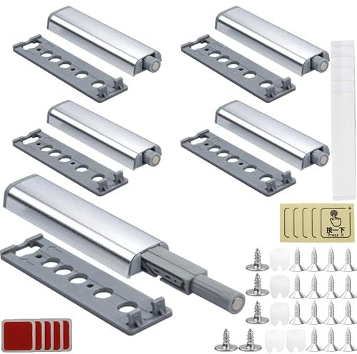 5 Stück Drucktüröffner Push to Open Türöffner Türdämpfer Schranktür Dämpfer Möbel Schubladen Dämpfer Magnetische Türschnäpper Drucköffner Magnete für Türen Schranktüren Schublade Softclose Nachrüsten
