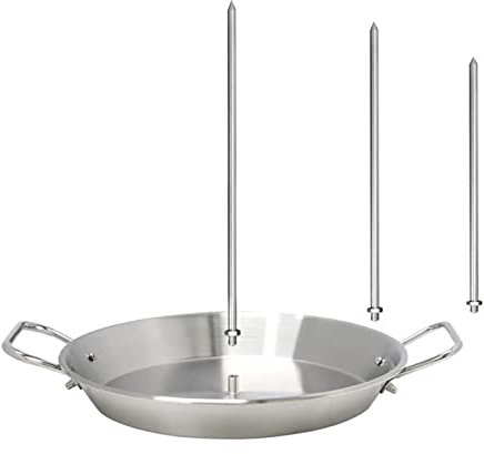 Pinchos verticales para parrilla – Pinchos de barbacoa de acero inoxidable, soporte de carne para barbacoa, soporte de carne brasileño, soporte de carne duradero, estante extraíble para asar platos