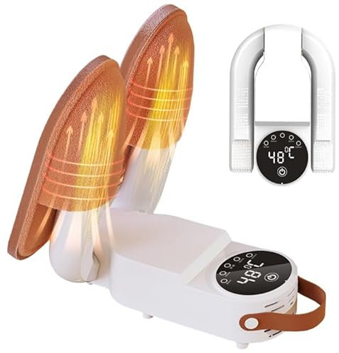 WYFCR Touchscreen Shoe Dryer with Timer, Portable Boot & Glove Dryer, Folding Design & Quick Drying for Shoes, Boots, Gloves & Socks (White)